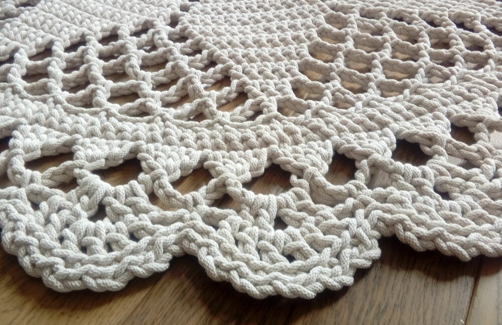 dywan, dywan szydełkowy, dywan ze sznurka, dywan okrągły