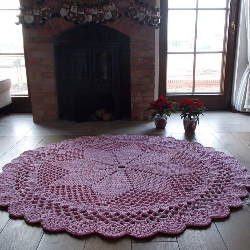 dywan, dywan szydełkowy, dywan ze sznurka, dywan okrągły