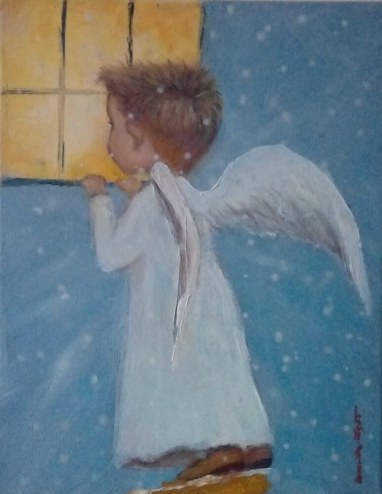 obraz aniołek chłopczyk