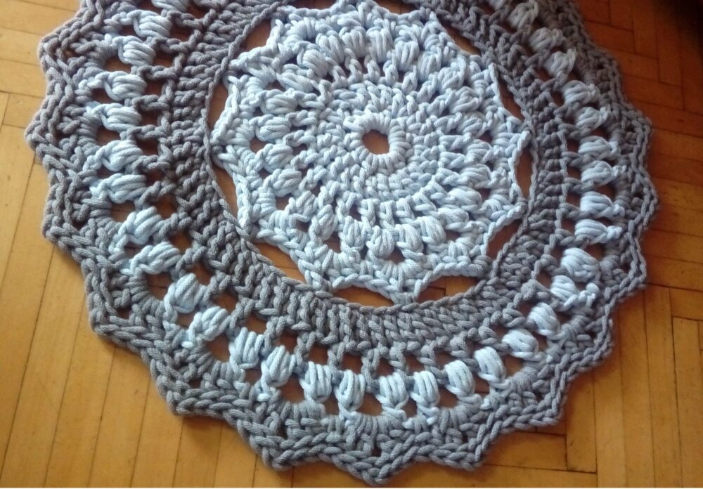 dywan mandala lace, dywan ze sznurka bawełnianego, doily rug