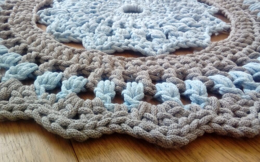 dywan, dywan ze sznurka, dywan szydełkowy, dywan okrągły, mandala lace