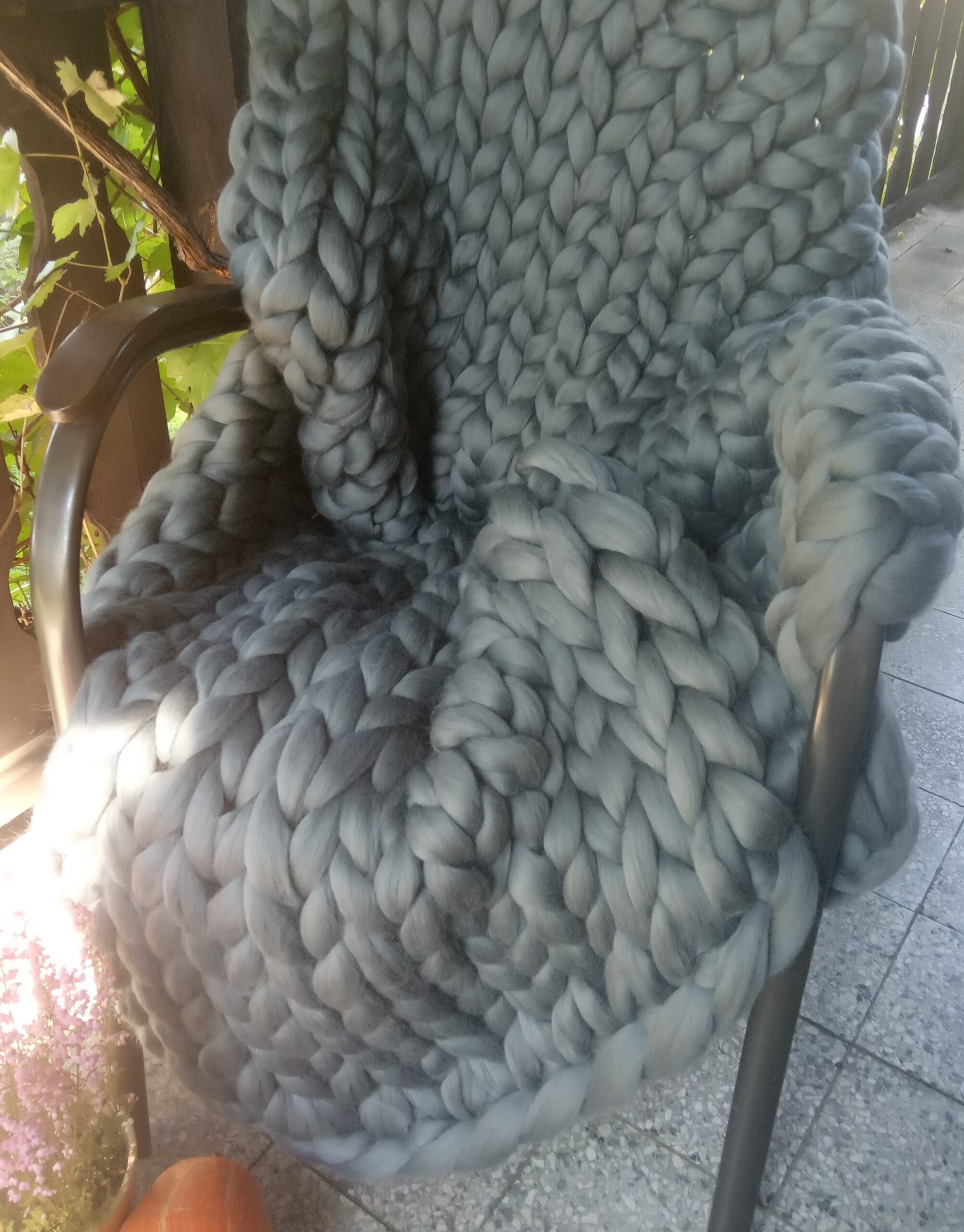 koc narzuta wełna czesanka merynos