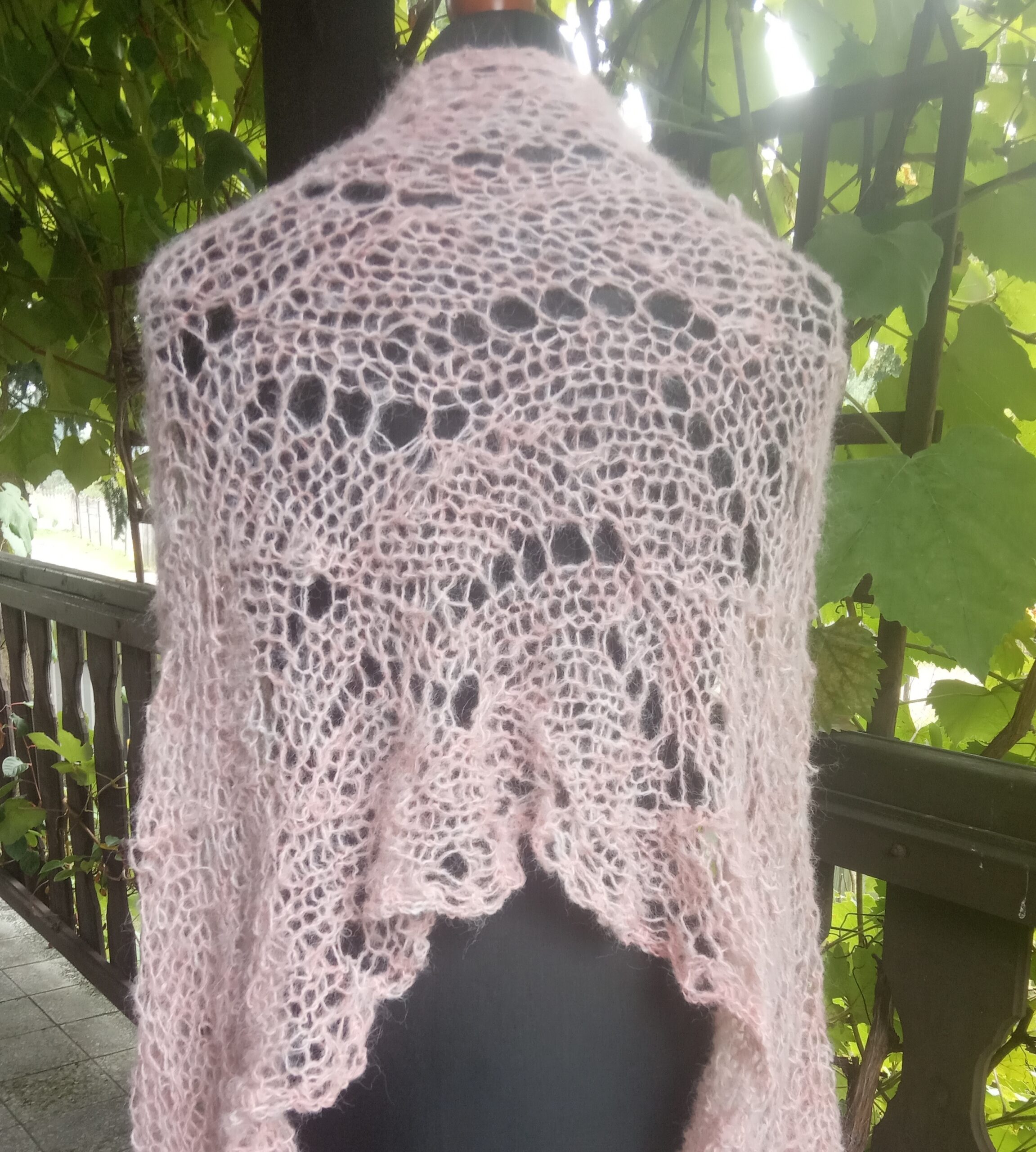 moherowy szal na drutach