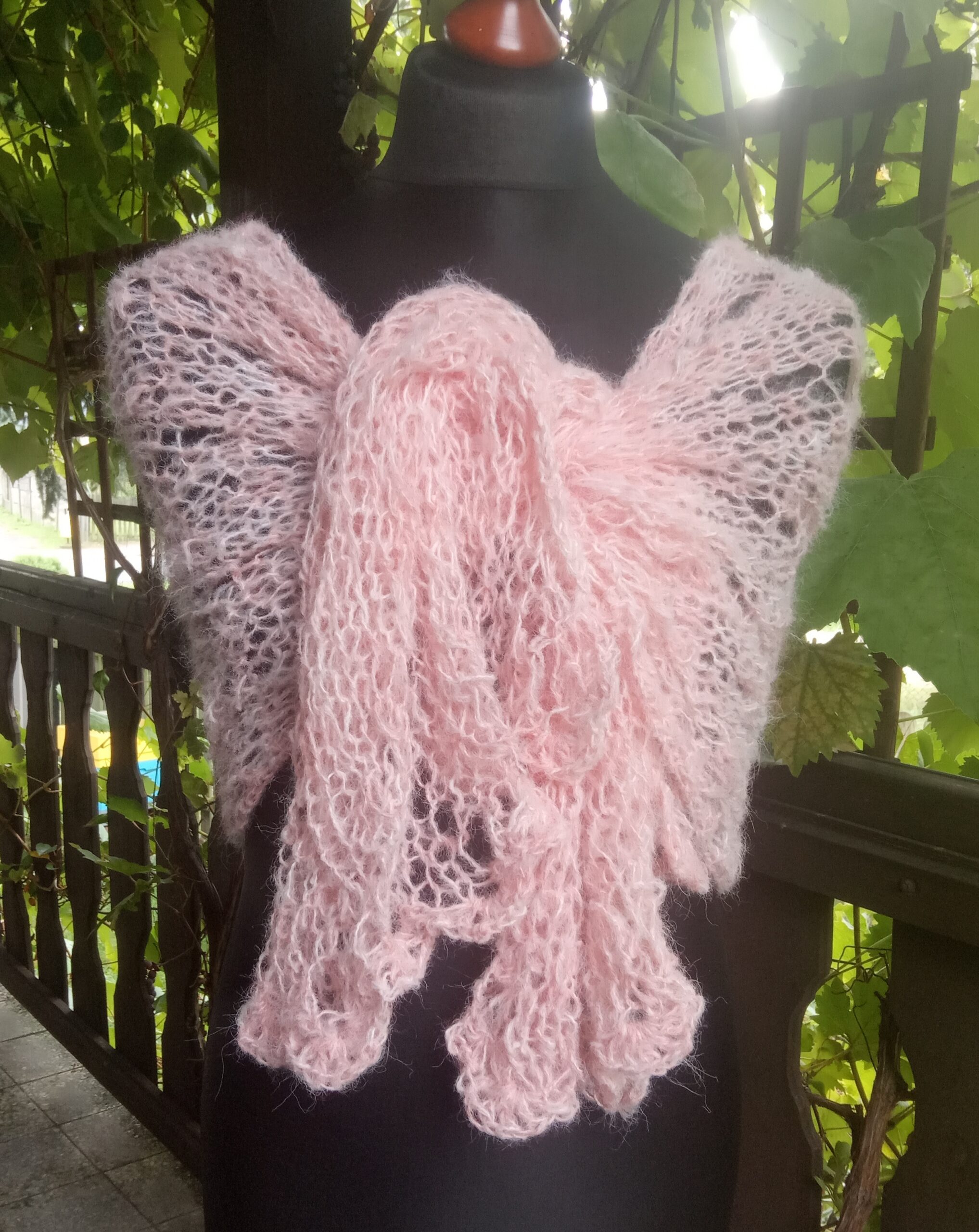 Moherowy szal z alpaką - obrazek 2