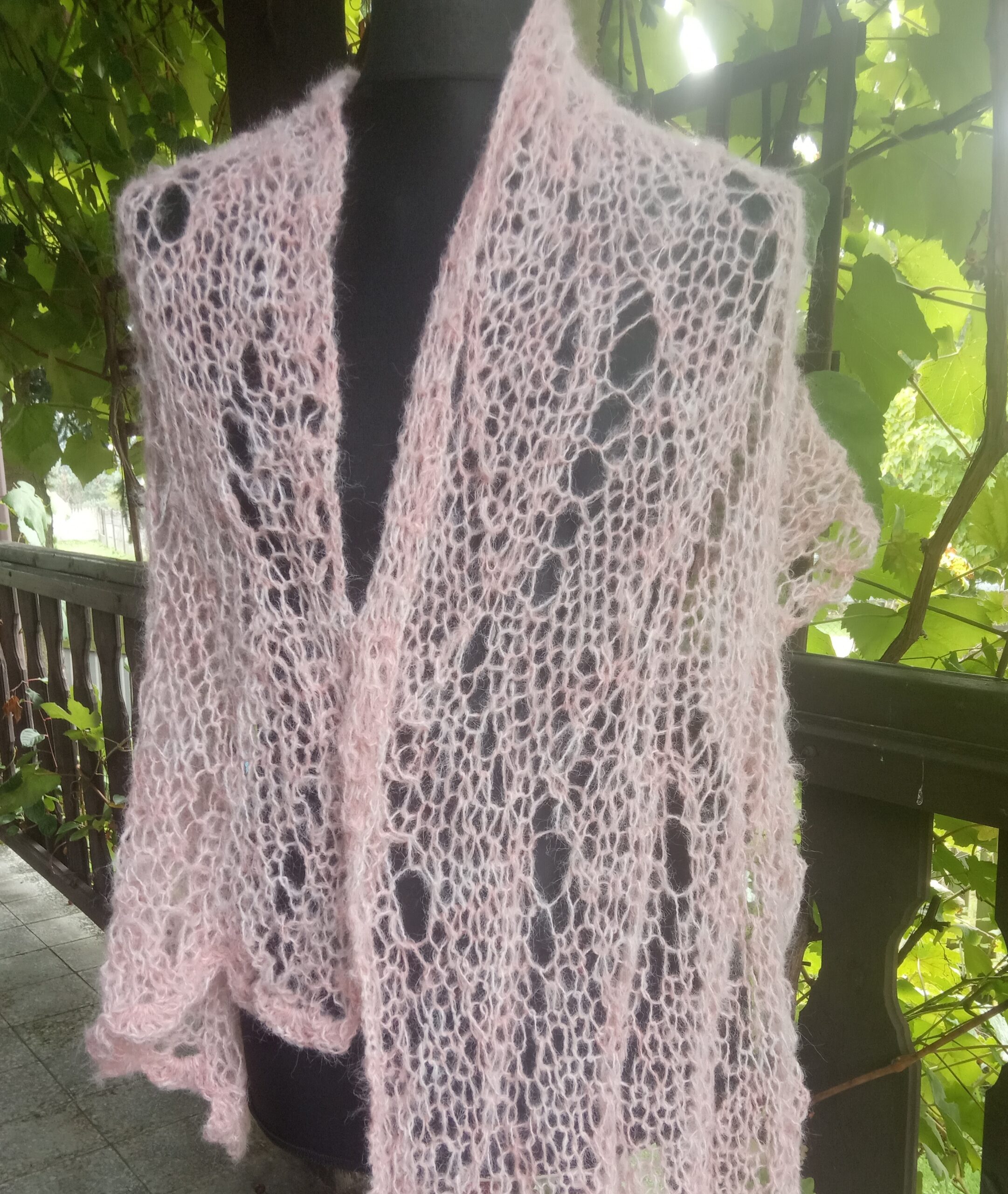 Moherowy szal z alpaką - obrazek 3